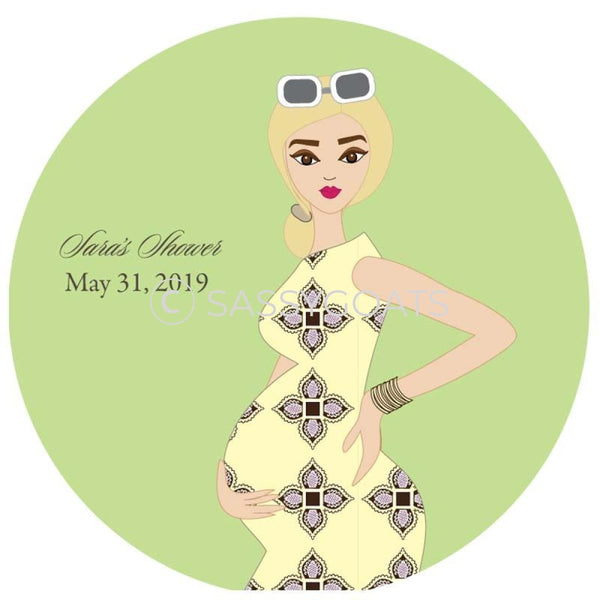 Baby Shower Party And Gift Stickers - Dining Diva Blonde