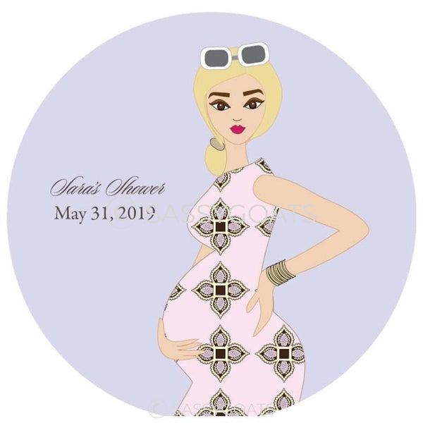 Baby Shower Party And Gift Stickers - Dining Diva Blonde