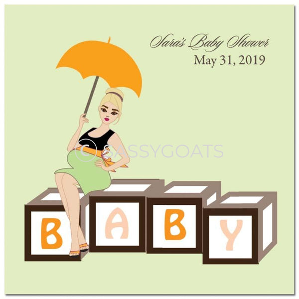Baby Shower Party And Gift Stickers - Diva Blocks Blonde