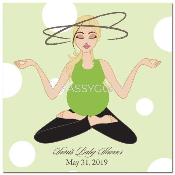 Baby Shower Party And Gift Stickers - Meditating Mommy Blonde