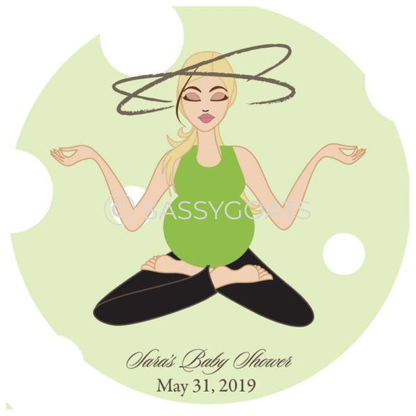 Baby Shower Party And Gift Stickers - Meditating Mommy Blonde