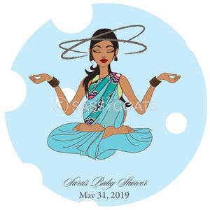 Baby Shower Party And Gift Stickers - Meditating Mommy South Asian