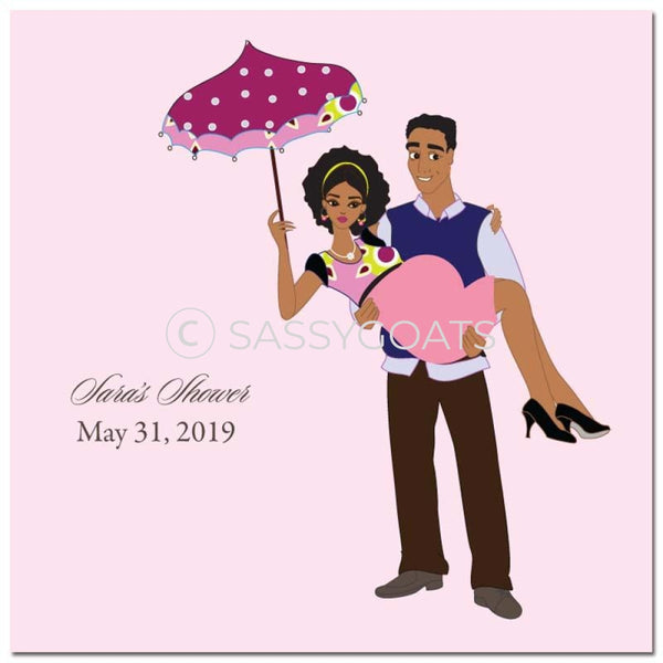 Baby Shower Party And Gift Stickers - Mommy Cargo African American