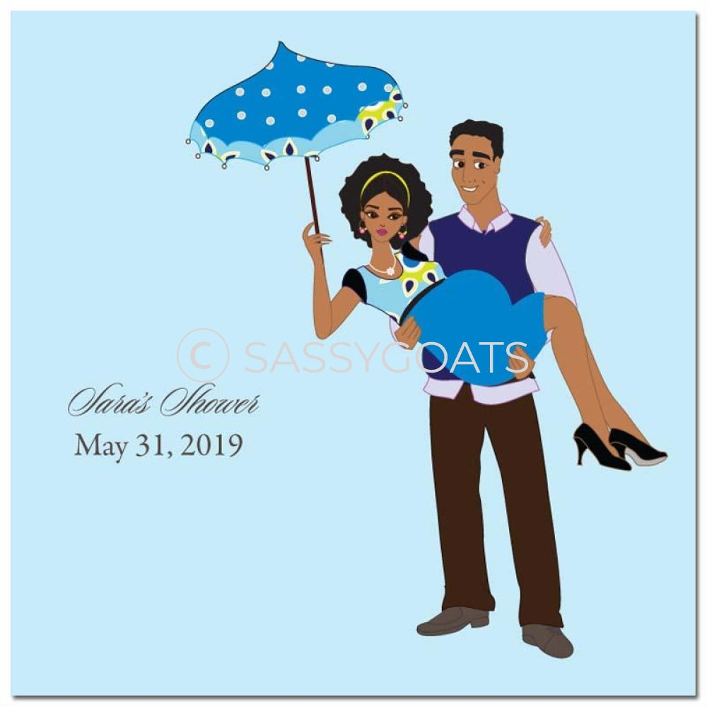 Baby Shower Party And Gift Stickers - Mommy Cargo African American