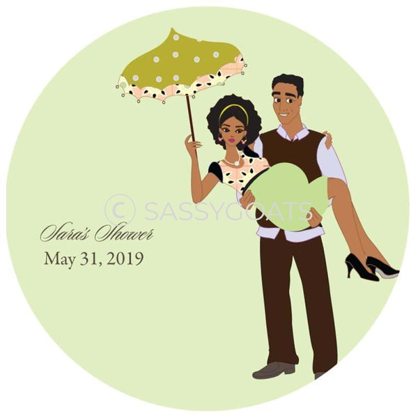Baby Shower Party And Gift Stickers - Mommy Cargo African American