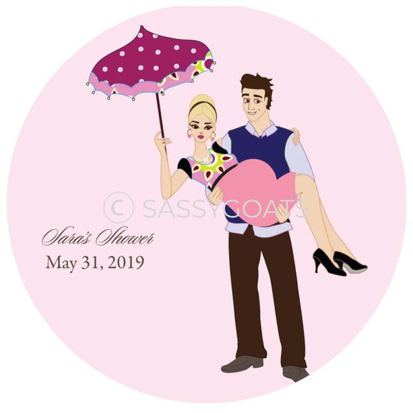 Baby Shower Party And Gift Stickers - Mommy Cargo Blonde