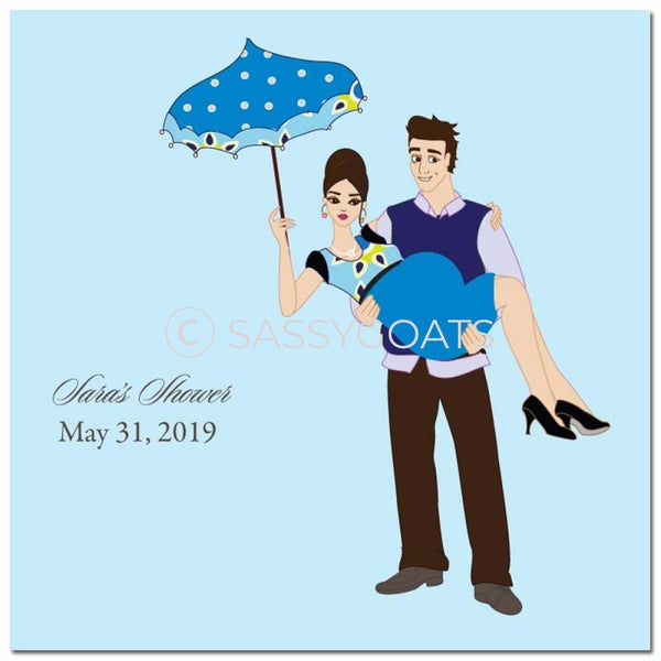 Baby Shower Party And Gift Stickers - Mommy Cargo Brunette