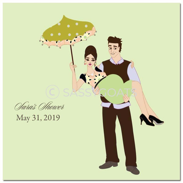 Baby Shower Party And Gift Stickers - Mommy Cargo Brunette