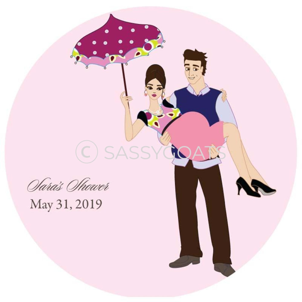 Baby Shower Party And Gift Stickers - Mommy Cargo Brunette