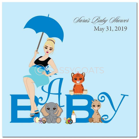 Baby Shower Party And Gift Stickers - Safari Animals Blonde