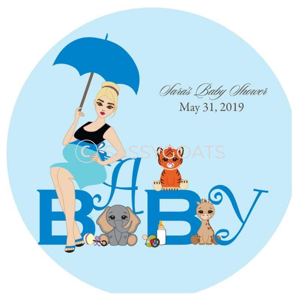 Baby Shower Party And Gift Stickers - Safari Animals Blonde