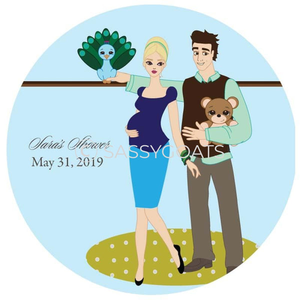 Baby Shower Party And Gift Stickers - Shelf Blonde