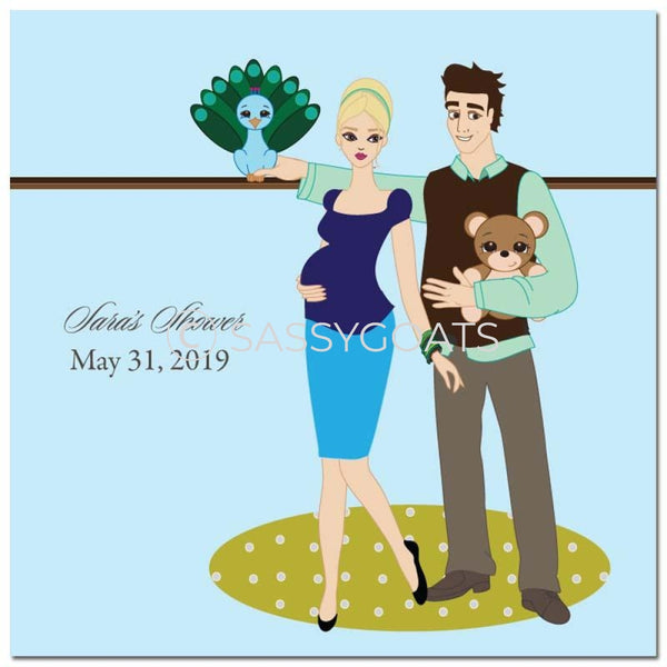 Baby Shower Party And Gift Stickers - Shelf Blonde