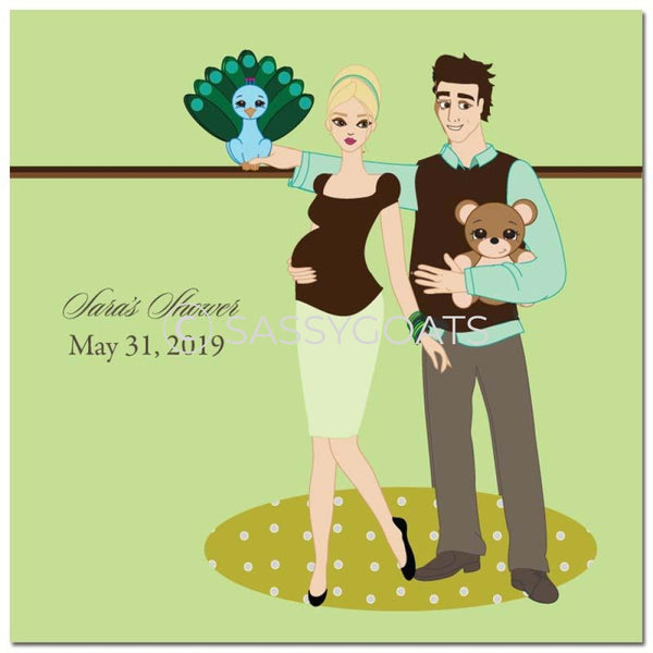Baby Shower Party And Gift Stickers - Shelf Blonde