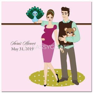 Baby Shower Party And Gift Stickers - Shelf Brunette