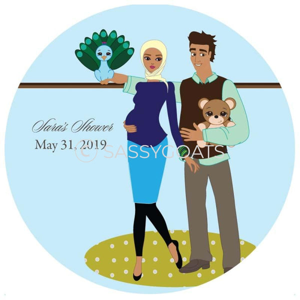 Baby Shower Party And Gift Stickers - Shelf Headscarf Hijab