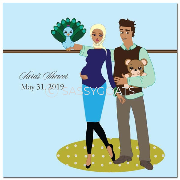 Baby Shower Party And Gift Stickers - Shelf Headscarf Hijab