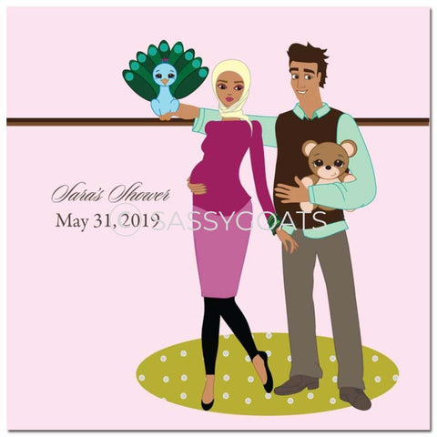 Baby Shower Party And Gift Stickers - Shelf Headscarf Hijab