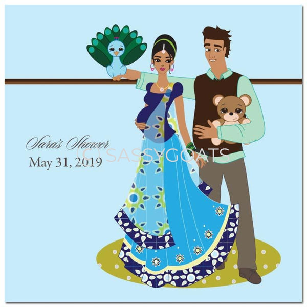 Baby Shower Party And Gift Stickers - Shelf South Asian