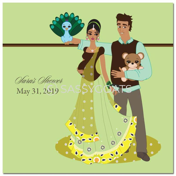 Baby Shower Party And Gift Stickers - Shelf South Asian