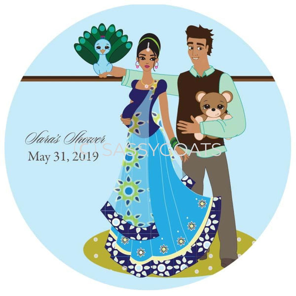 Baby Shower Party And Gift Stickers - Shelf South Asian