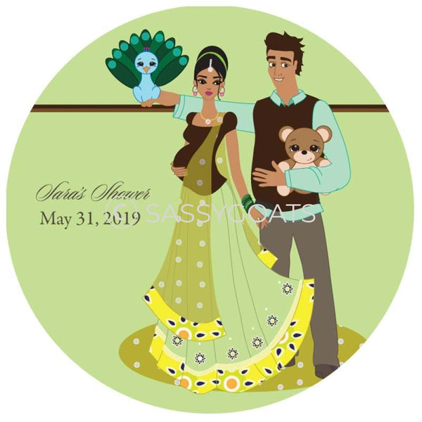 Baby Shower Party And Gift Stickers - Shelf South Asian