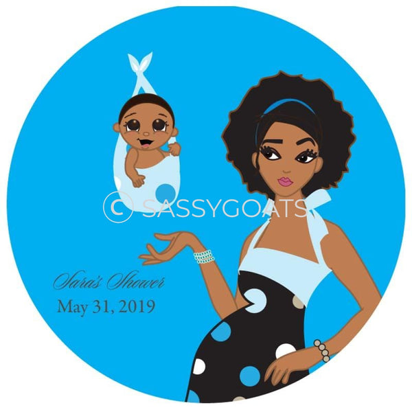 Baby Shower Party And Gift Stickers - Spring Delivery African American