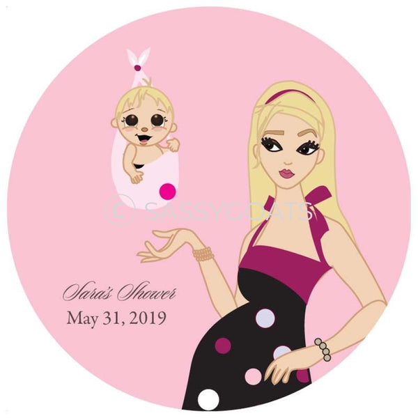 Baby Shower Party And Gift Stickers - Spring Delivery Blonde