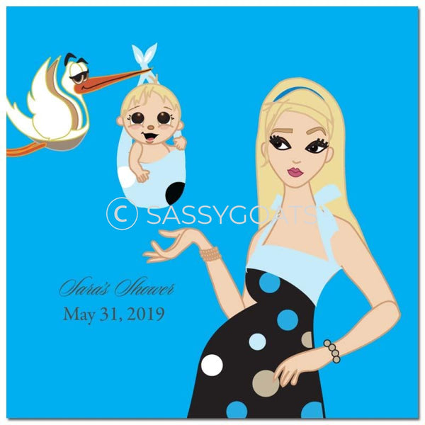 Baby Shower Party And Gift Stickers - Spring Delivery Blonde