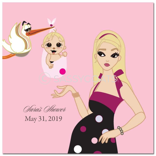 Baby Shower Party And Gift Stickers - Spring Delivery Blonde