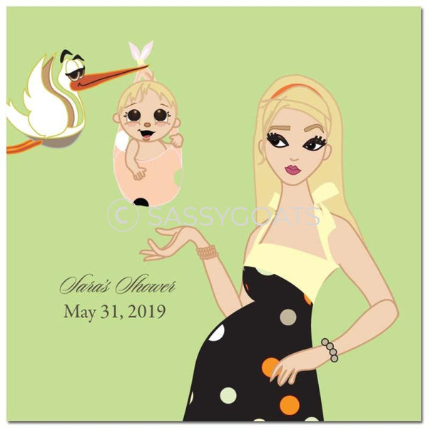 Baby Shower Party And Gift Stickers - Spring Delivery Blonde