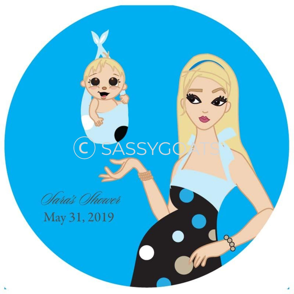Baby Shower Party And Gift Stickers - Spring Delivery Blonde
