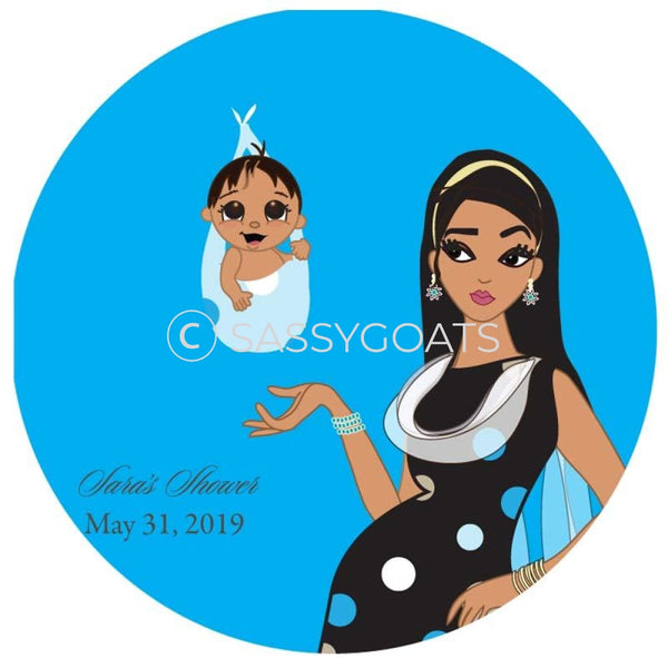Baby Shower Party And Gift Stickers - Spring Delivery South Asian
