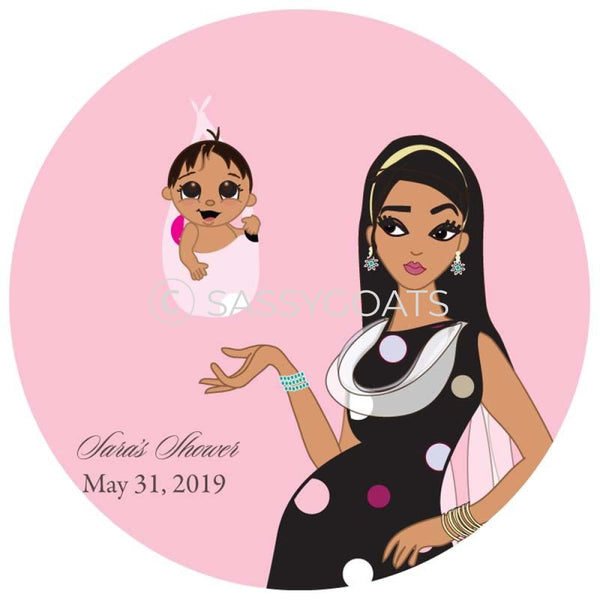 Baby Shower Party And Gift Stickers - Spring Delivery South Asian