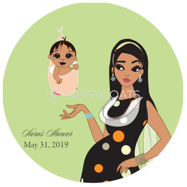 Baby Shower Party And Gift Stickers - Spring Delivery South Asian