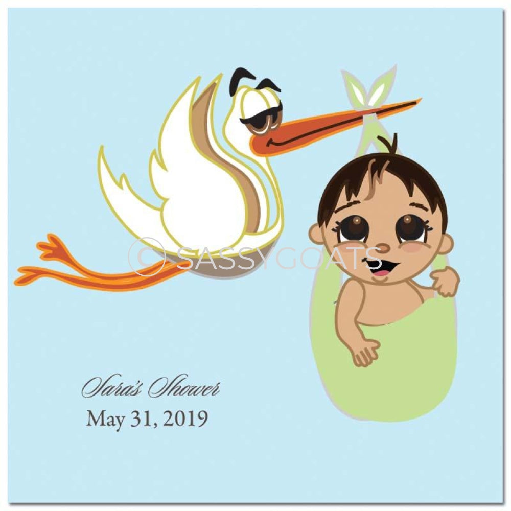Baby Shower Party And Gift Stickers - Stork Mommy Headscarf Hijab