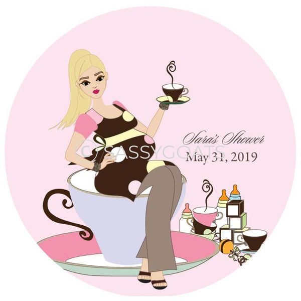 Baby Shower Party And Gift Stickers - Teacup Mommy Blonde