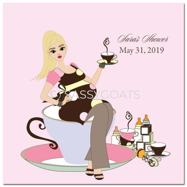 Baby Shower Party And Gift Stickers - Teacup Mommy Blonde