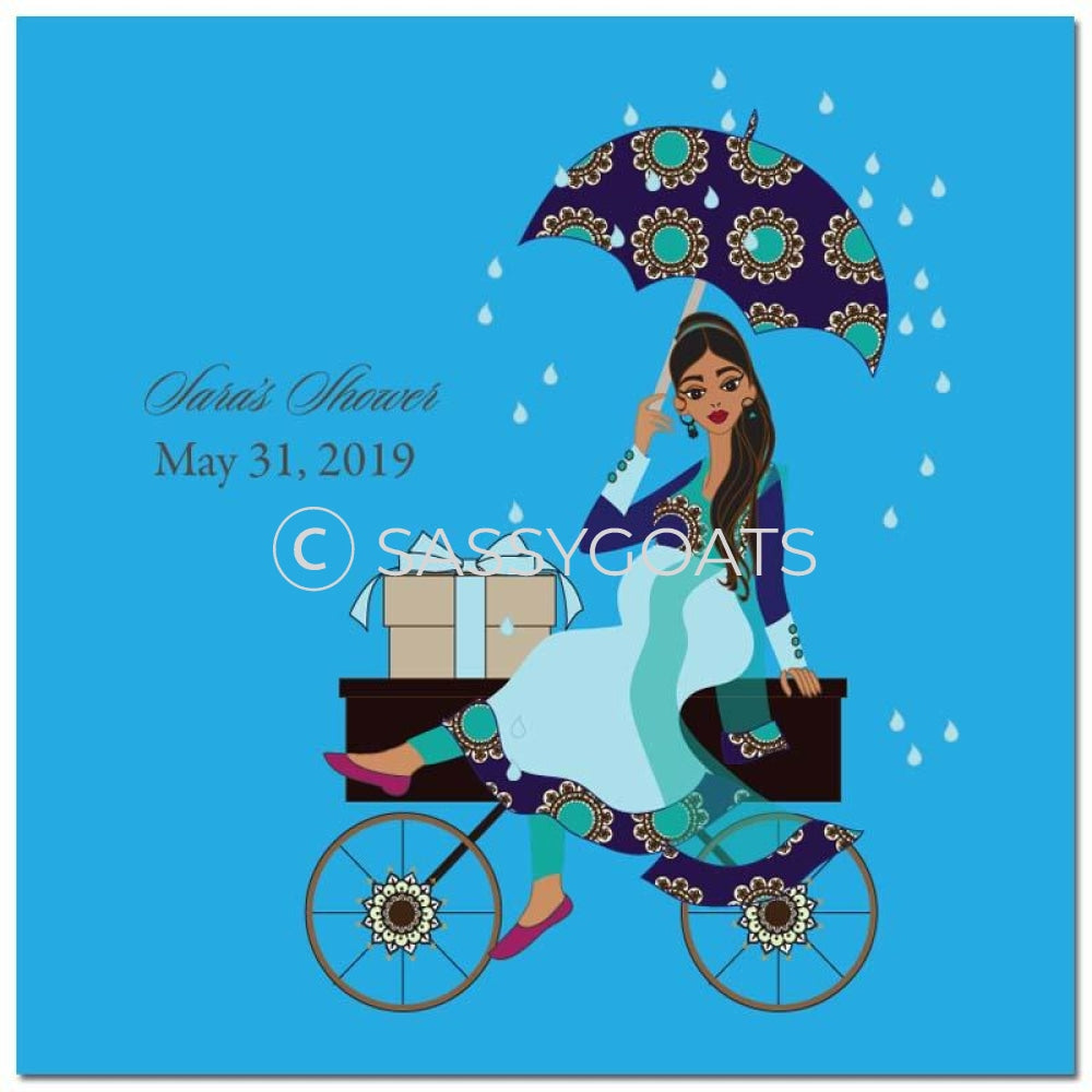 Baby Shower Party And Gift Stickers - Wagon Diva South Asian