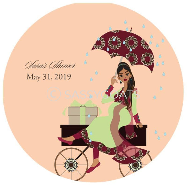 Baby Shower Party And Gift Stickers - Wagon Diva South Asian