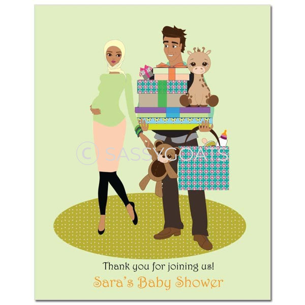 Baby Shower Party Poster - Bounty Headscarf Hijab