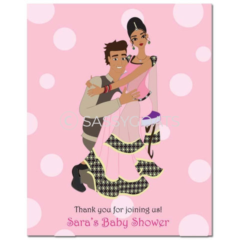 Baby Shower Party Poster - Couple Hugs South Asian