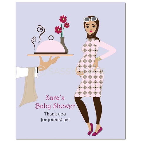 Baby Shower Party Poster - Dining Diva Headscarf Hijab