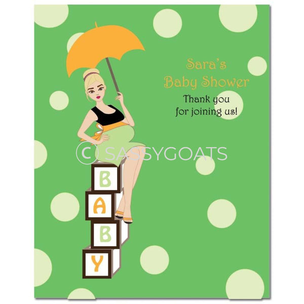 Baby Shower Party Poster - Diva Blocks Blonde
