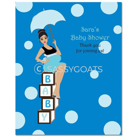 Baby Shower Party Poster - Diva Blocks Brunette