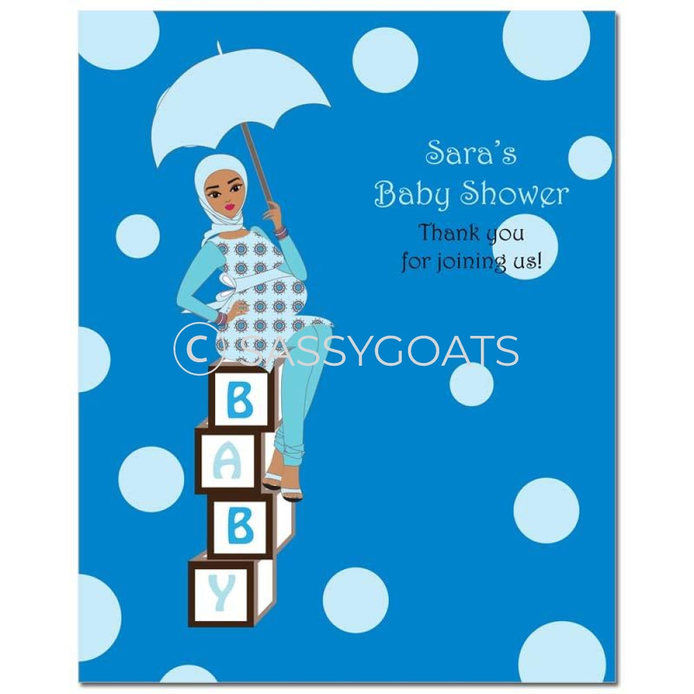Baby Shower Party Poster - Diva Blocks Headscarf Hijab