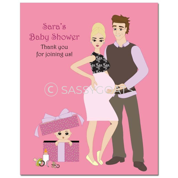 Baby Shower Party Poster - Glam Couple Blonde