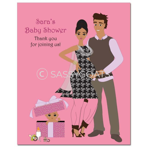 Baby Shower Party Poster - Glam Couple South Asian