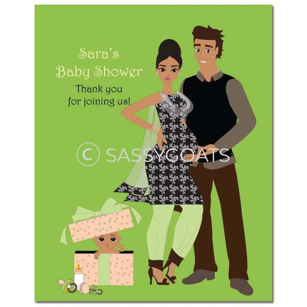 Baby Shower Party Poster - Glam Couple South Asian