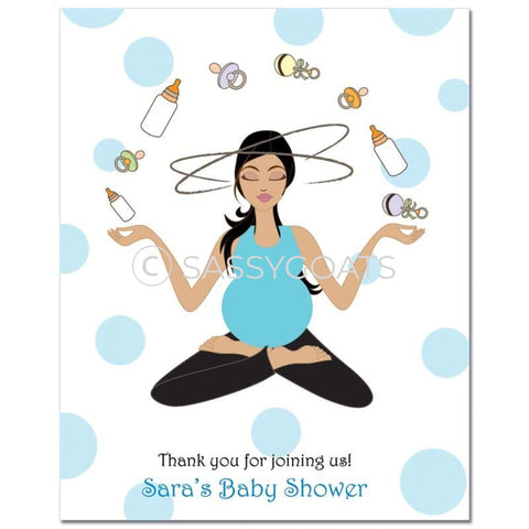 Baby Shower Party Poster - Meditating Mommy Brunette